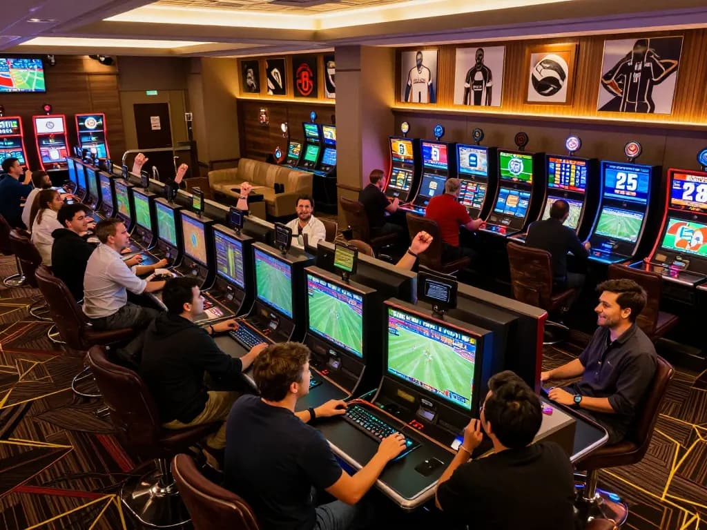 Experience the excitement of keonhacai sports betting with enthusiastic players in a vibrant casino