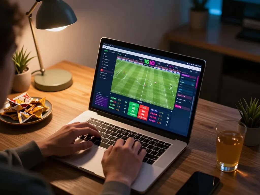 Engaging sports betting moment on 1Gom platform with live odds and match updates displayed