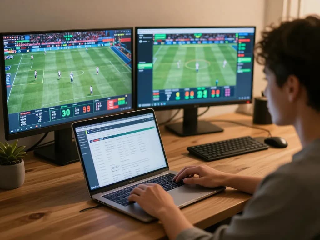 Kèo Nhà Cái betting methods during live sports events in a cozy home atmosphere.
