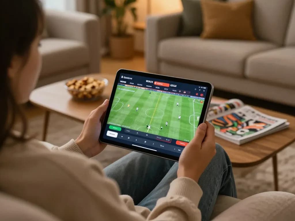 Betting on sports using Socolive app in a cozy home setting