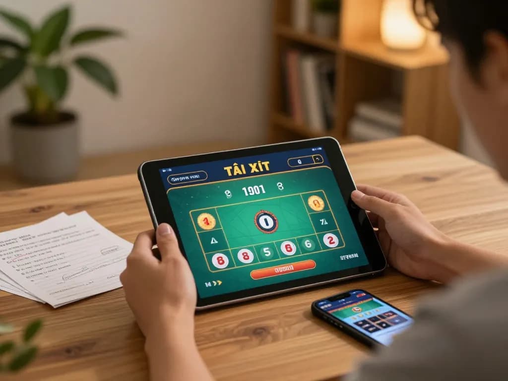 Play Tài Xỉu online at home while analyzing strategies for a successful game.