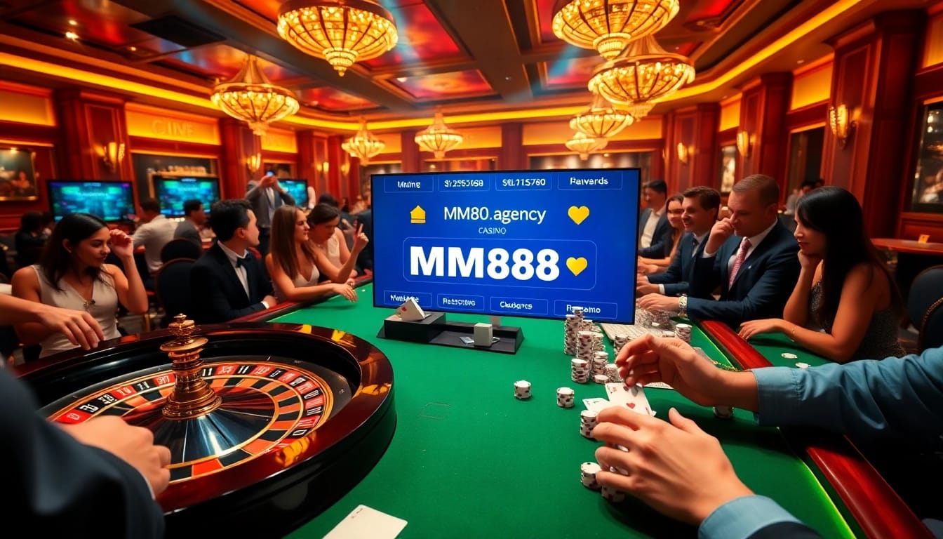 Experience the excitement at https://mm88.agency/ with players engaging at lavish casino tables.