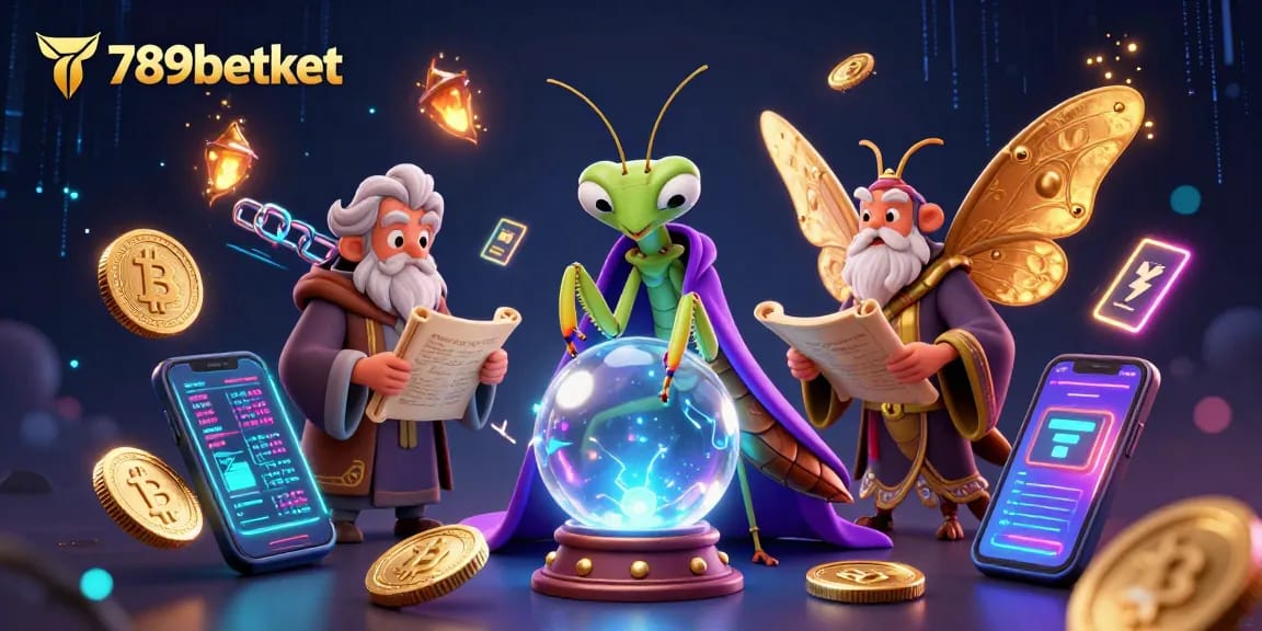Engage with 789betket's vibrant casino scene featuring crypto elements and mystical characters.