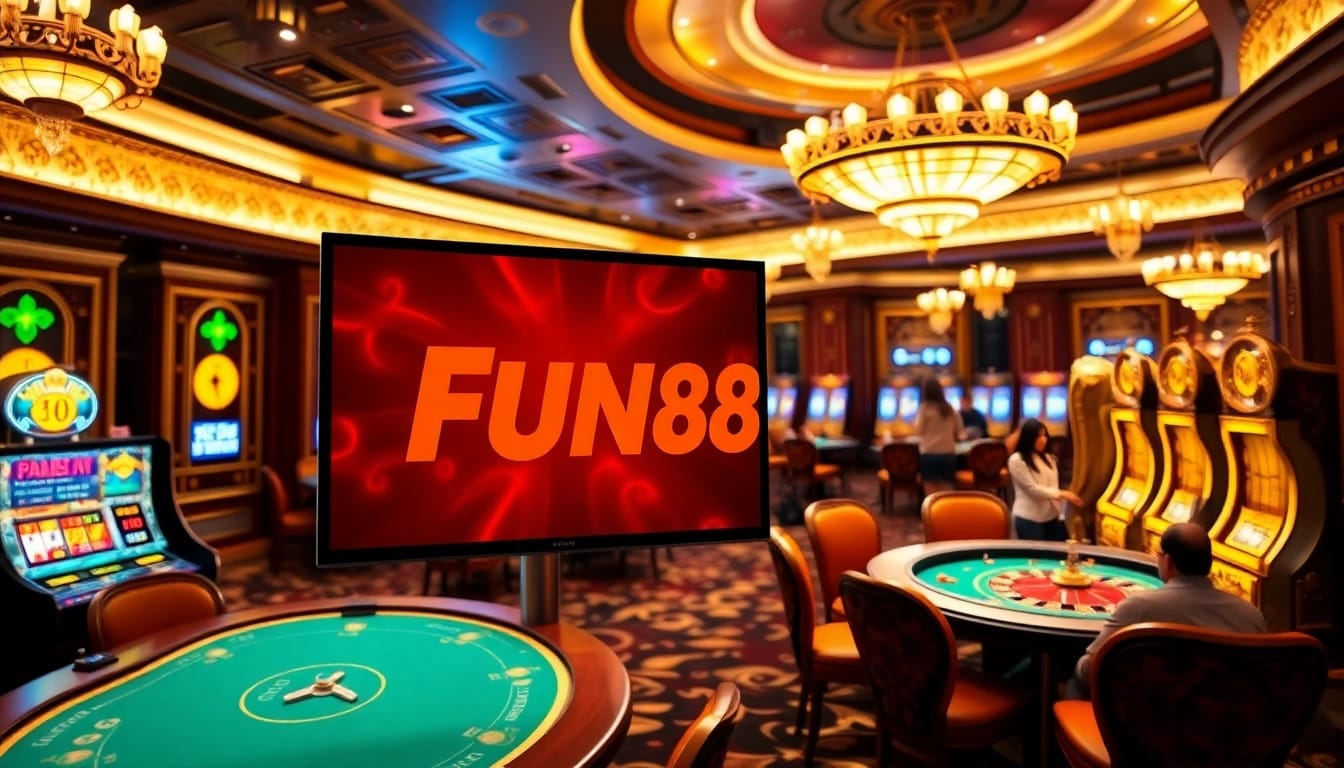 Experience the thrill of online gaming with Fun88 link at a vibrant casino setup.