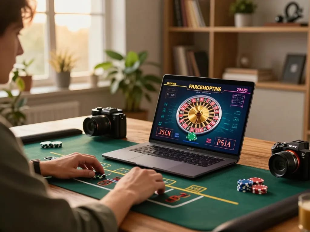 Player engaged in live roulette on 13win com distilling excitement of online gaming at home