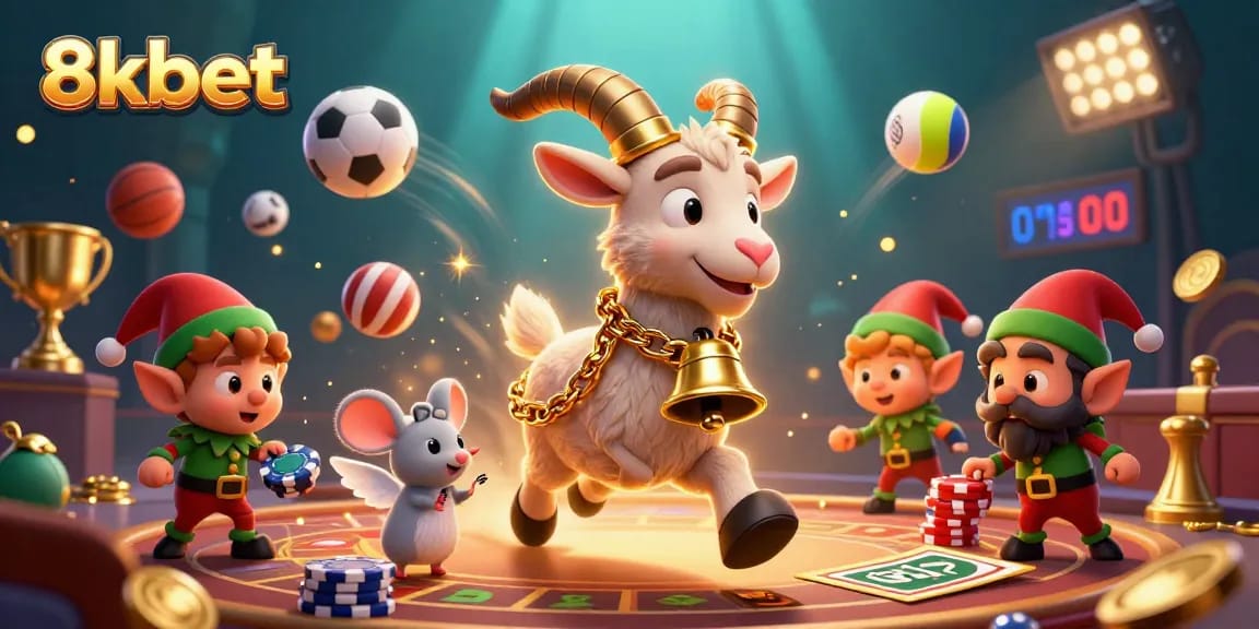 Bet and win big at 8kbet's lively casino featuring creative characters and vibrant game elements.