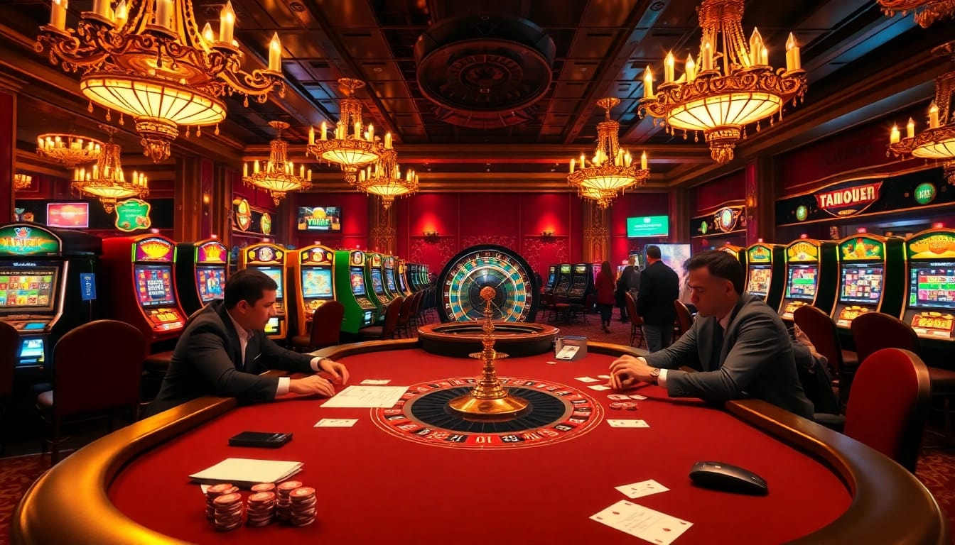 Engaging players at the jl55 club poker table within a luxurious casino setting.
