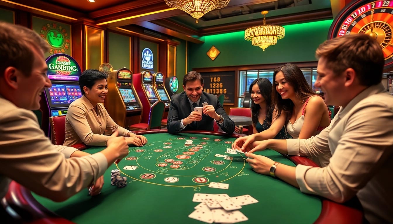 Join the thrill of gambling at https://hitclub9.vip/ with vibrant visuals of roulette wheels and energetic players.