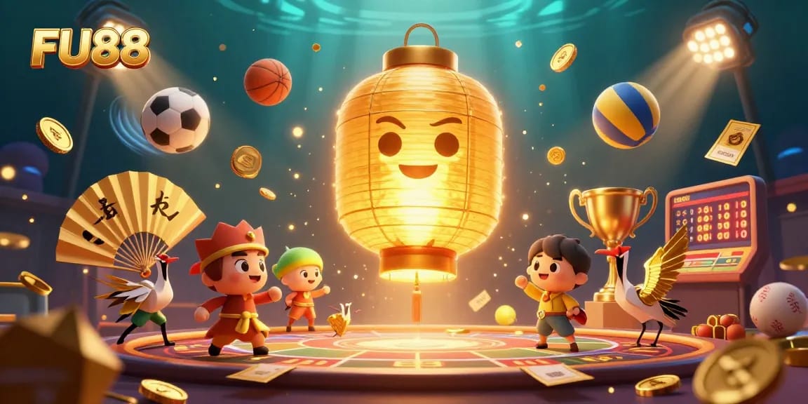 Experience thrilling gameplay at FU88 with vibrant casino elements and gold coins flying in an enchanting scene.