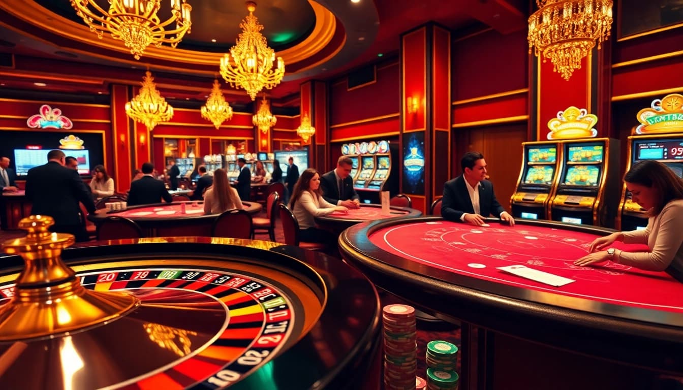 Experience the thrilling atmosphere of online gambling at ok8386.com with vibrant casino elements.