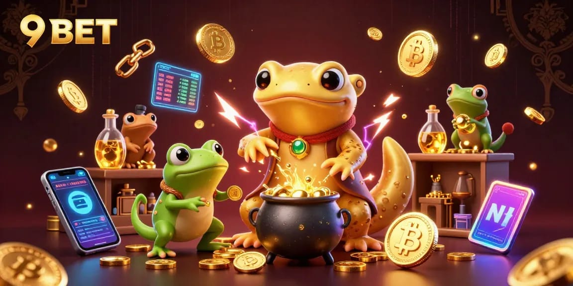Experience the excitement of winnings with 9BET, featuring a 3D animated casino world.
