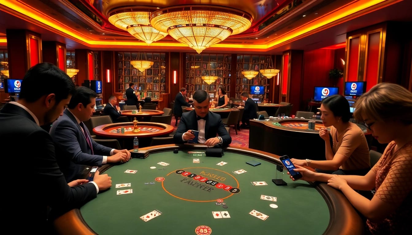 Experience the excitement of 9bet at a luxurious casino table setting with intense gameplay.