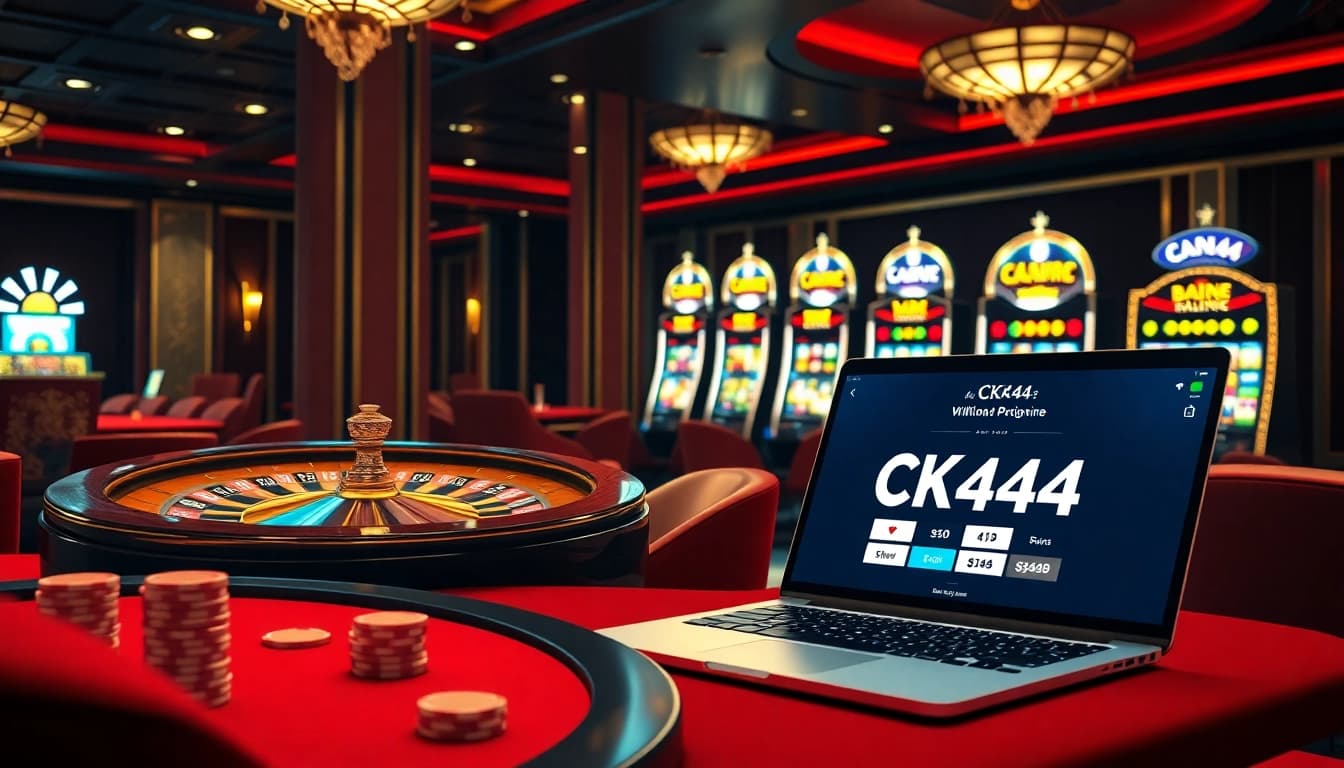 CK444 casino experience featuring vibrant roulette wheel and sleek gaming interface.