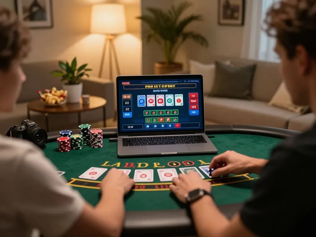 Engaging player strategizing in ok365 online casino while enjoying a live blackjack game.