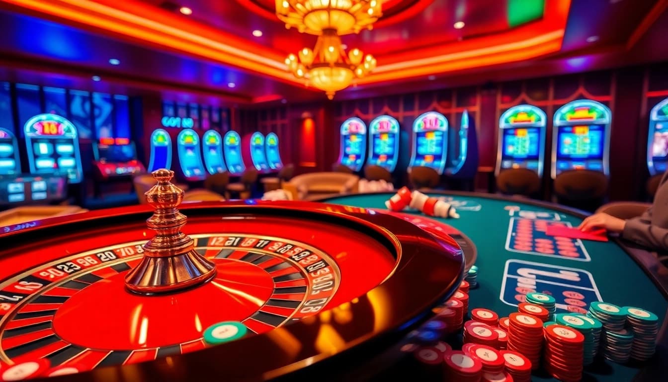 Experience the thrill of go 88 at an upscale casino table filled with vibrant poker chips and engaging gameplay.