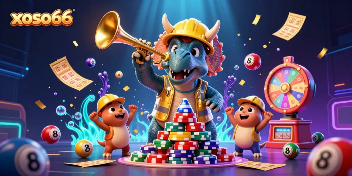 Experience thrilling wins at xoso66, showcasing a dynamic casino scene full of excitement and vibrant gaming elements.
