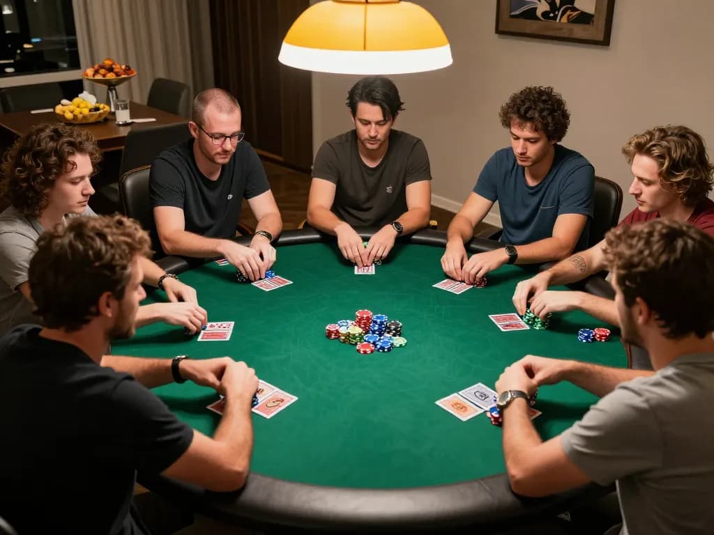 Engaging moment at trang chủ 98win poker night with players strategizing and enjoying friendly competition.