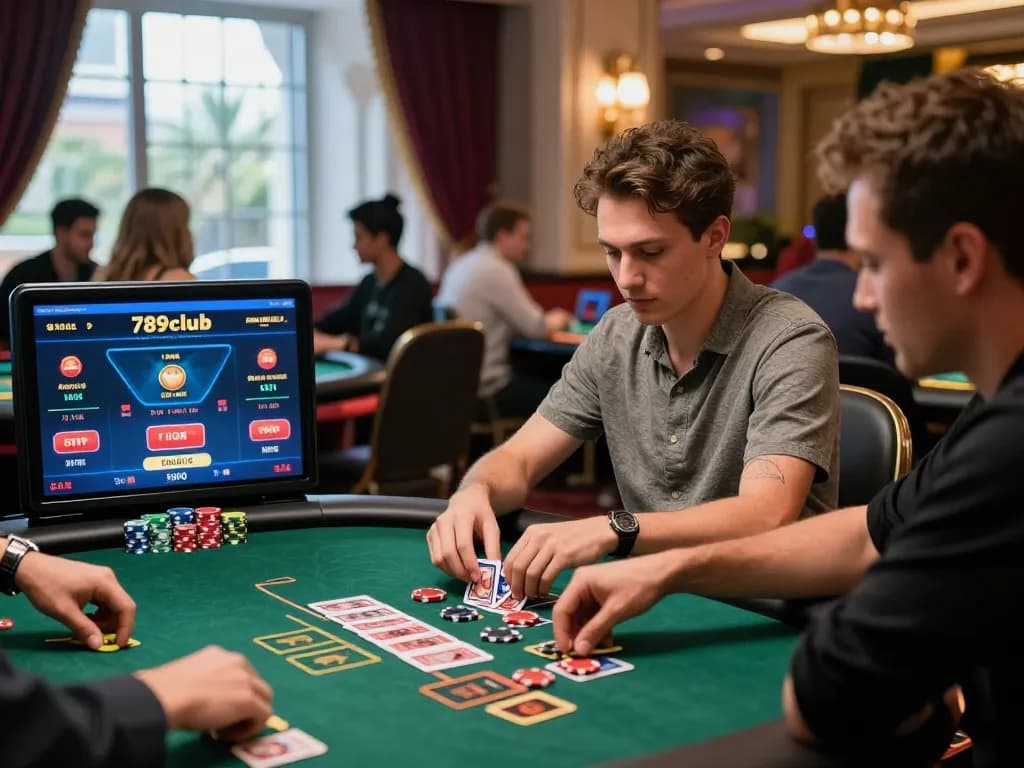 Exciting live blackjack game at 789club featuring player interaction and digital casino ambiance.