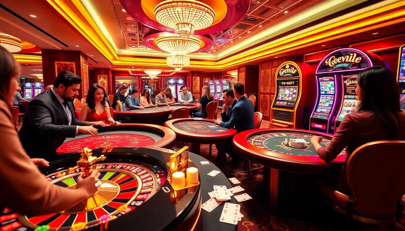 Experience the thrill of Đăng Ký Nhà Cái 68VIP at a dazzling casino atmosphere with roulette and poker games.