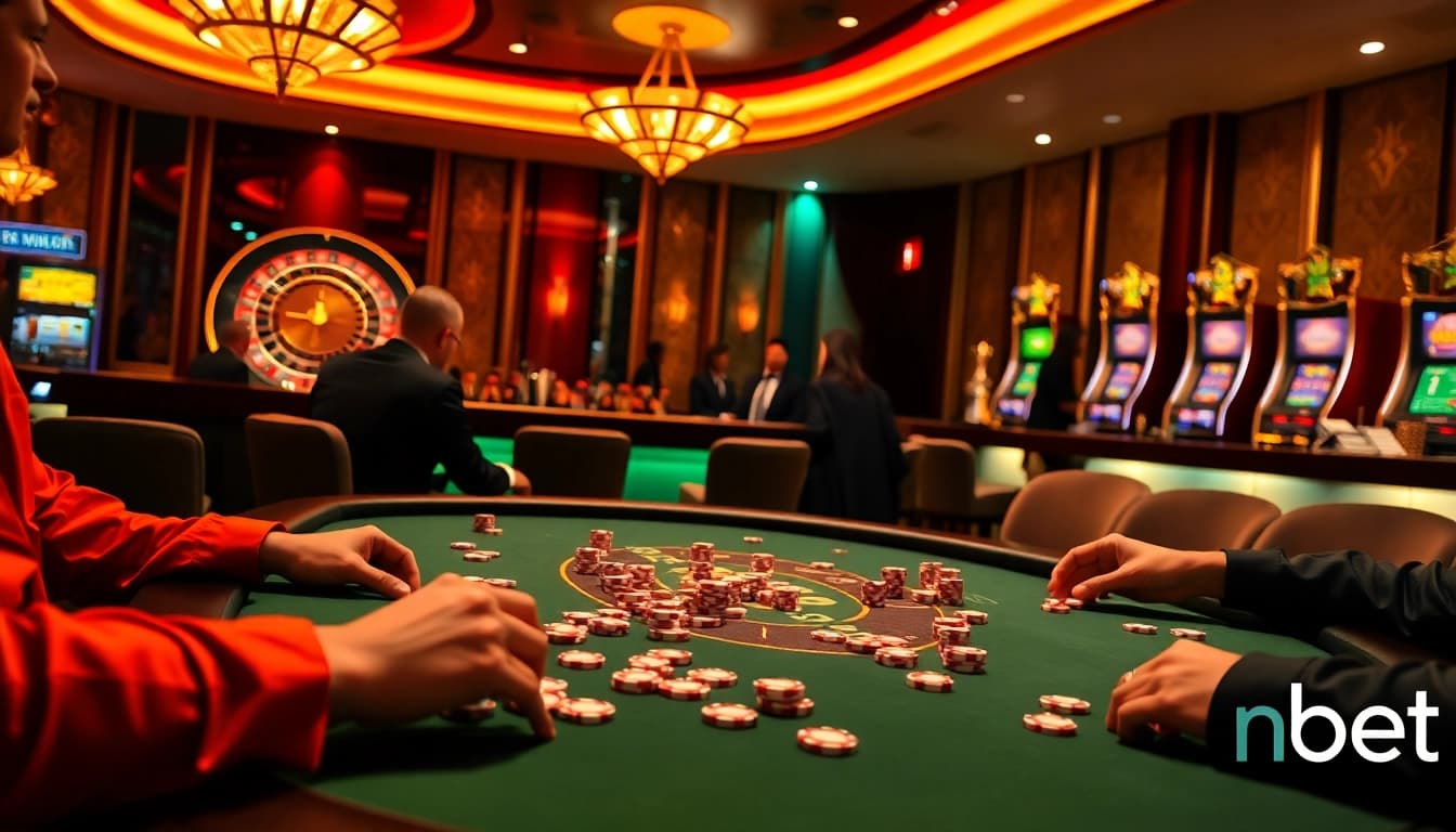 Engaged players at a luxurious poker table embody the thrill of nbet net gaming experience.