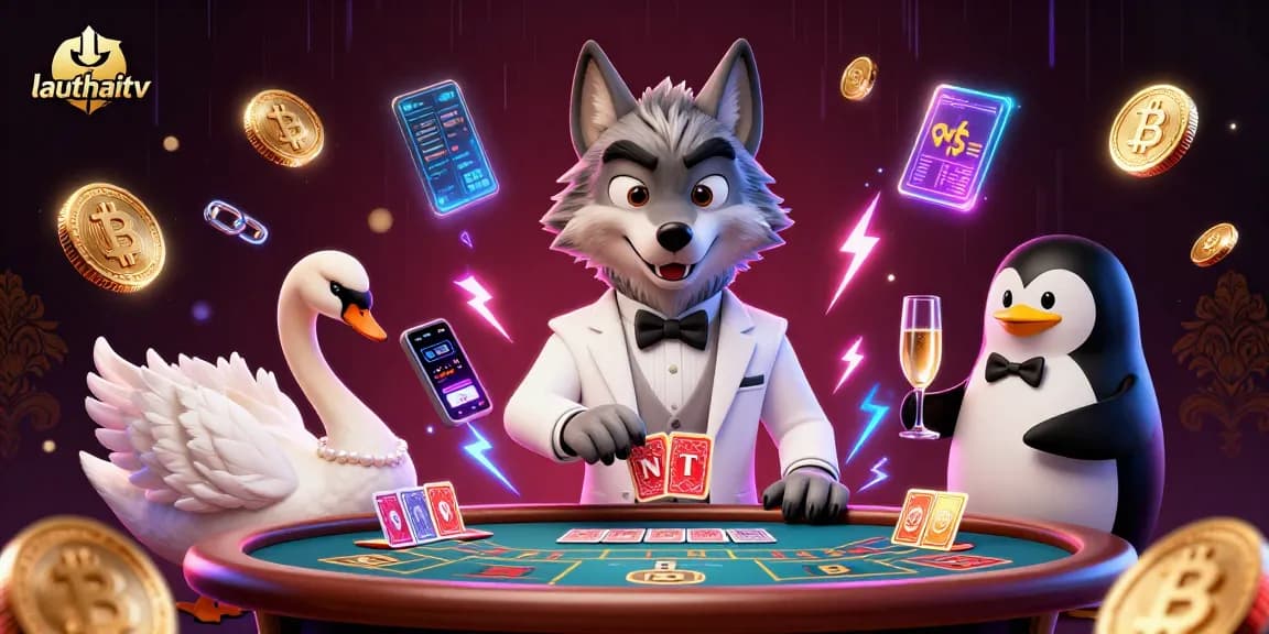 Experience lauthaitv's elegant gaming scene with vibrant characters and dynamic casino elements.