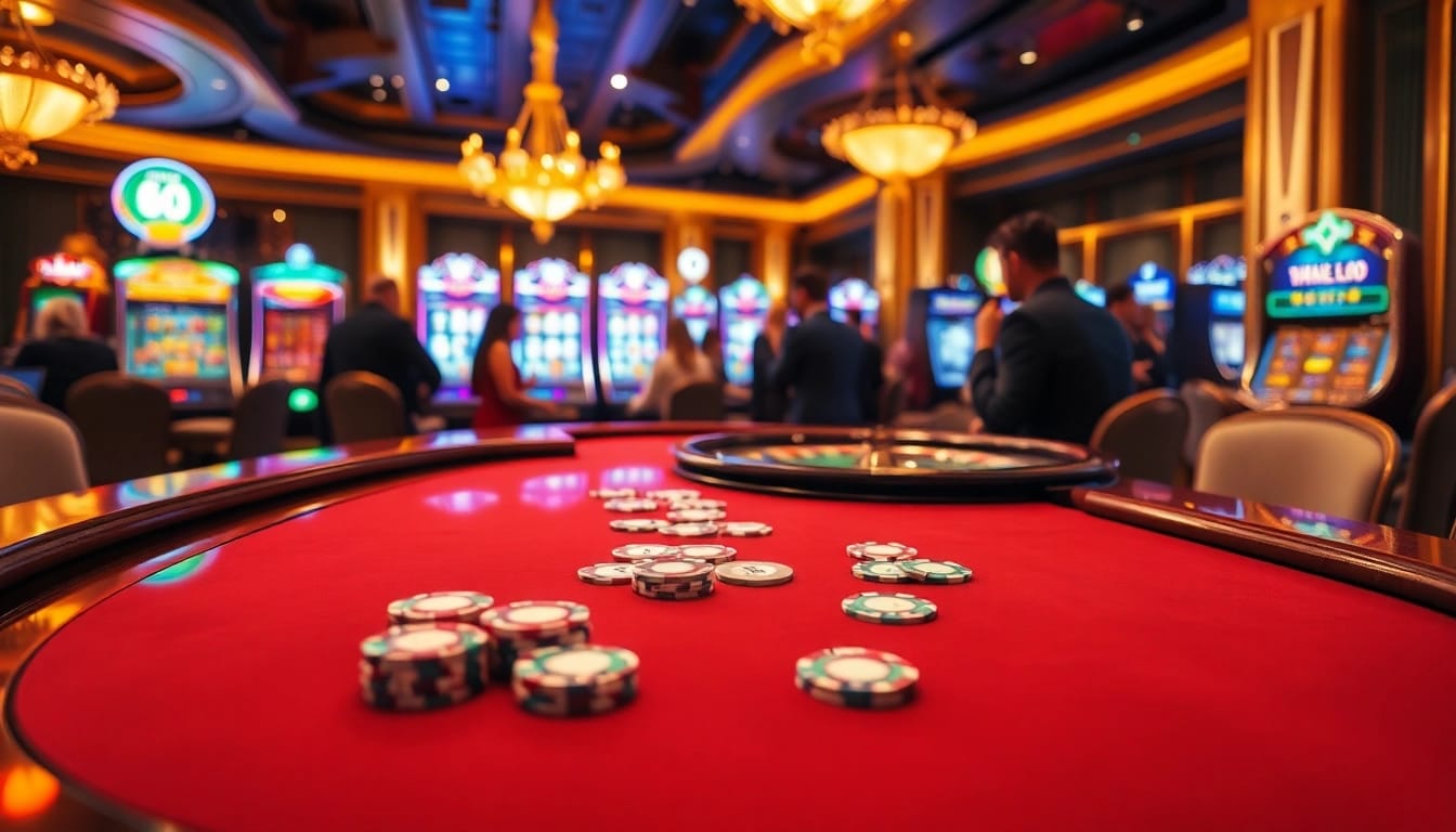 A dynamic casino scene showcasing players at a poker table, highlighting nk88.bio's premium betting experience.