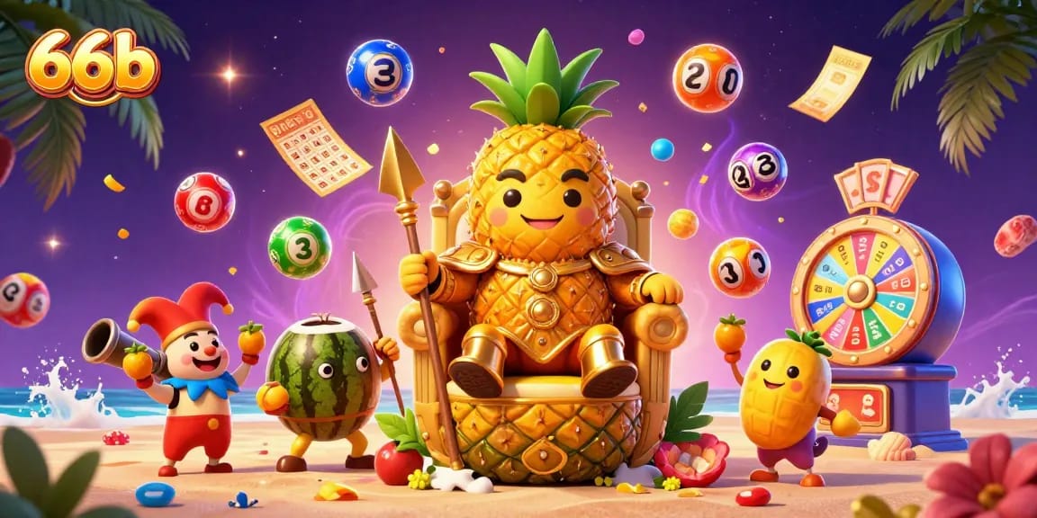 Experience thrilling games at 66b with vibrant lottery elements and exciting casino characters.