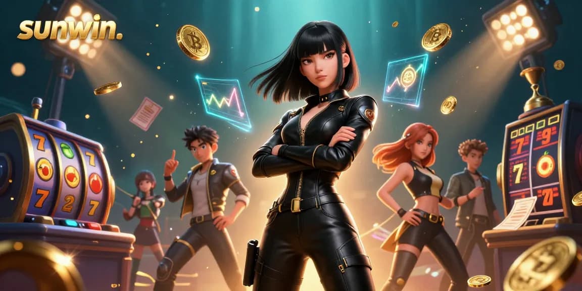 Experience thrilling wins with sunwin. in a dynamic online casino illustration featuring glowing jackpots and vibrant gaming elements.
