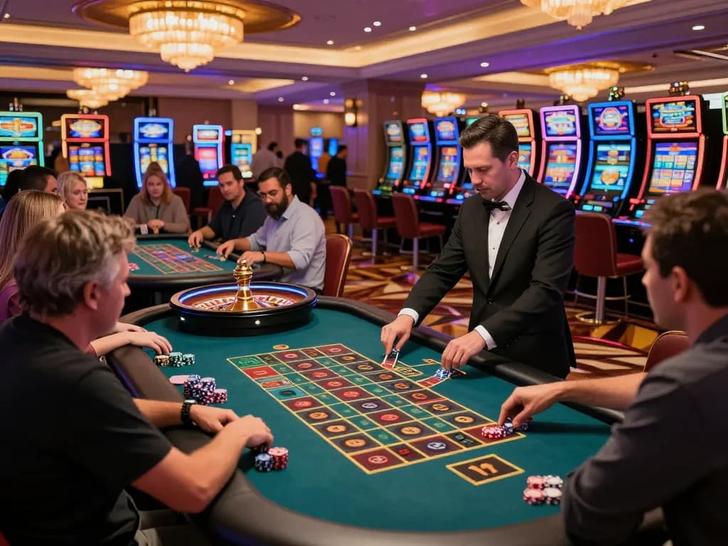 Exciting roulette gameplay scene at a casino featuring itwshow elements with vibrant players and dynamic betting action.