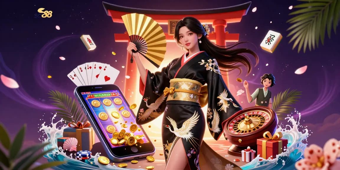 Experience thrilling gameplay at sc88 with a vibrant 3D illustration showcasing casino excitement.