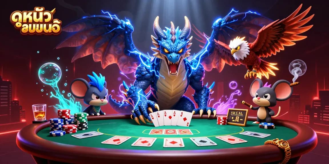 Engage in ดูหนังออนไลน์ with a vibrant scene showcasing poker action and electrified characters.