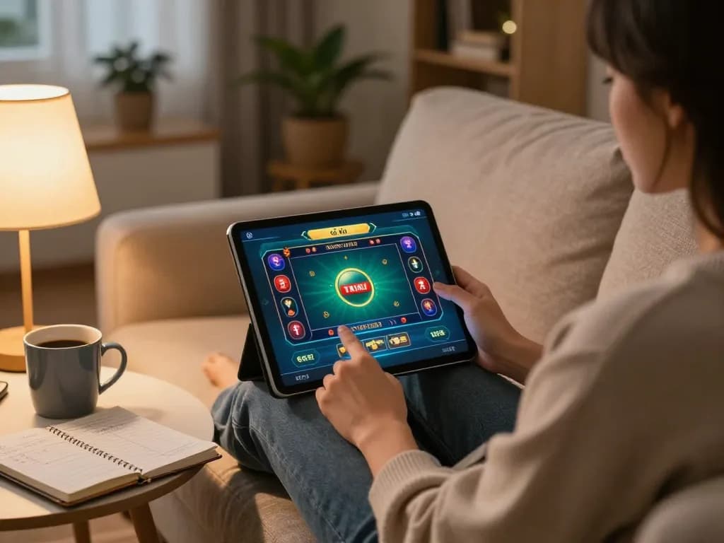 Engaging with the app tài xỉu for online gaming in a comfortable home setting.