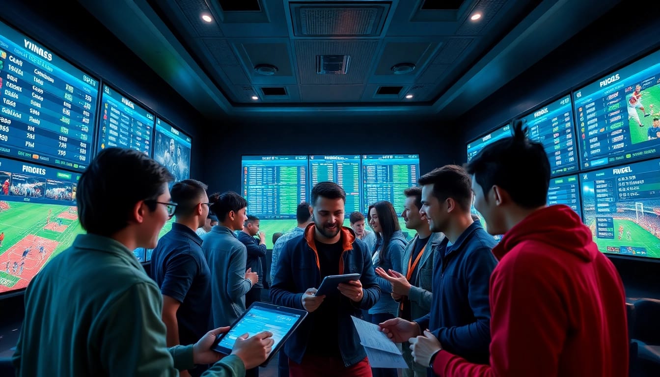 Exciting sports betting scene at 888b.bet showcasing players engaged with high-tech betting interfaces.