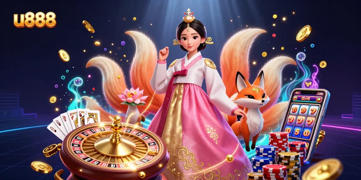 Experience the excitement of u888 with vibrant casino-themed digital illustration featuring dynamic game elements.