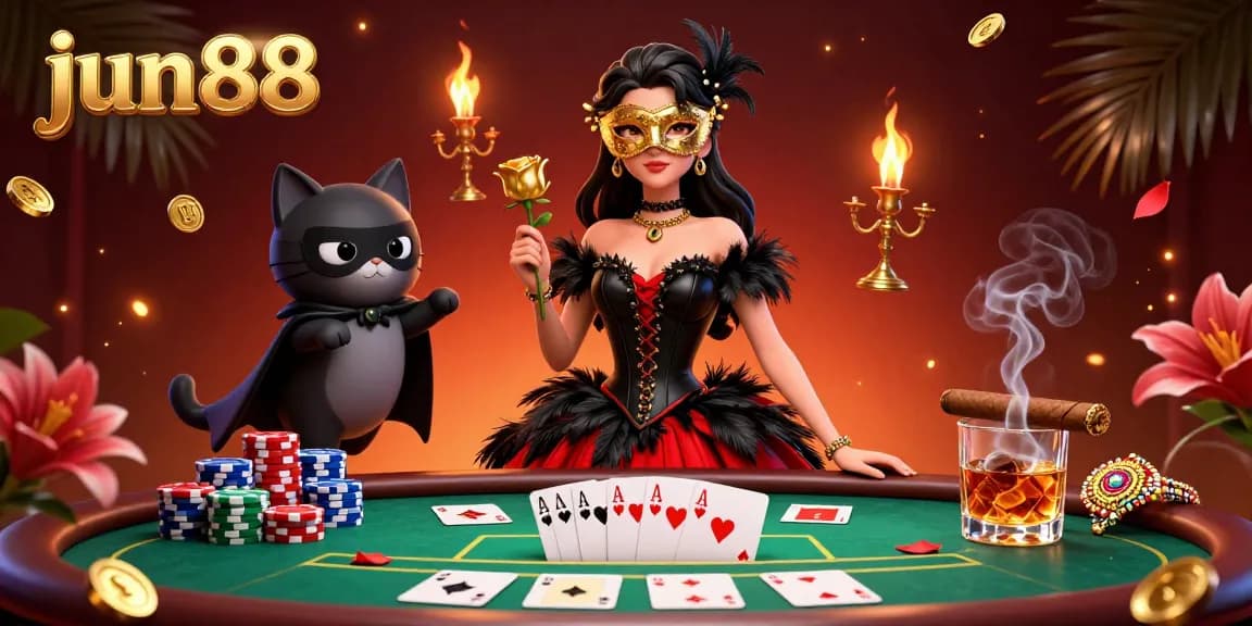 Engage with jun88's vibrant casino scene featuring captivating characters and rich gaming elements.