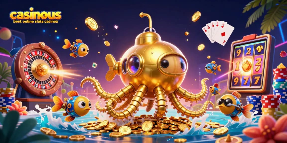 Experience excitement at casinous best online slots casinos with vibrant golden kraken and thrilling slots.