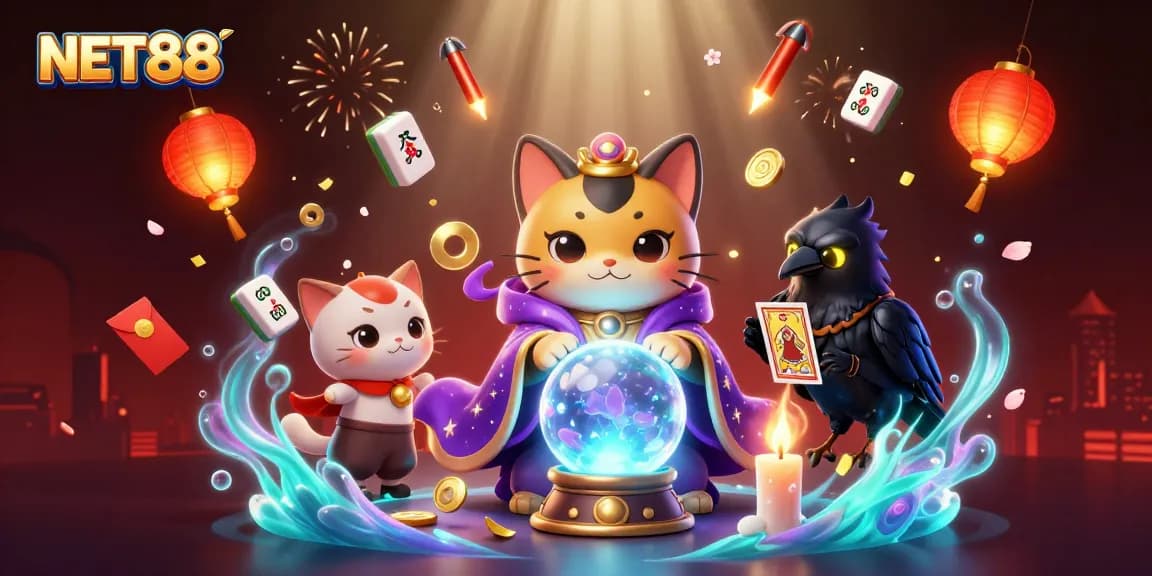 Experience exciting gameplay with NET88, featuring vibrant casino elements in a dynamic 3D scene.