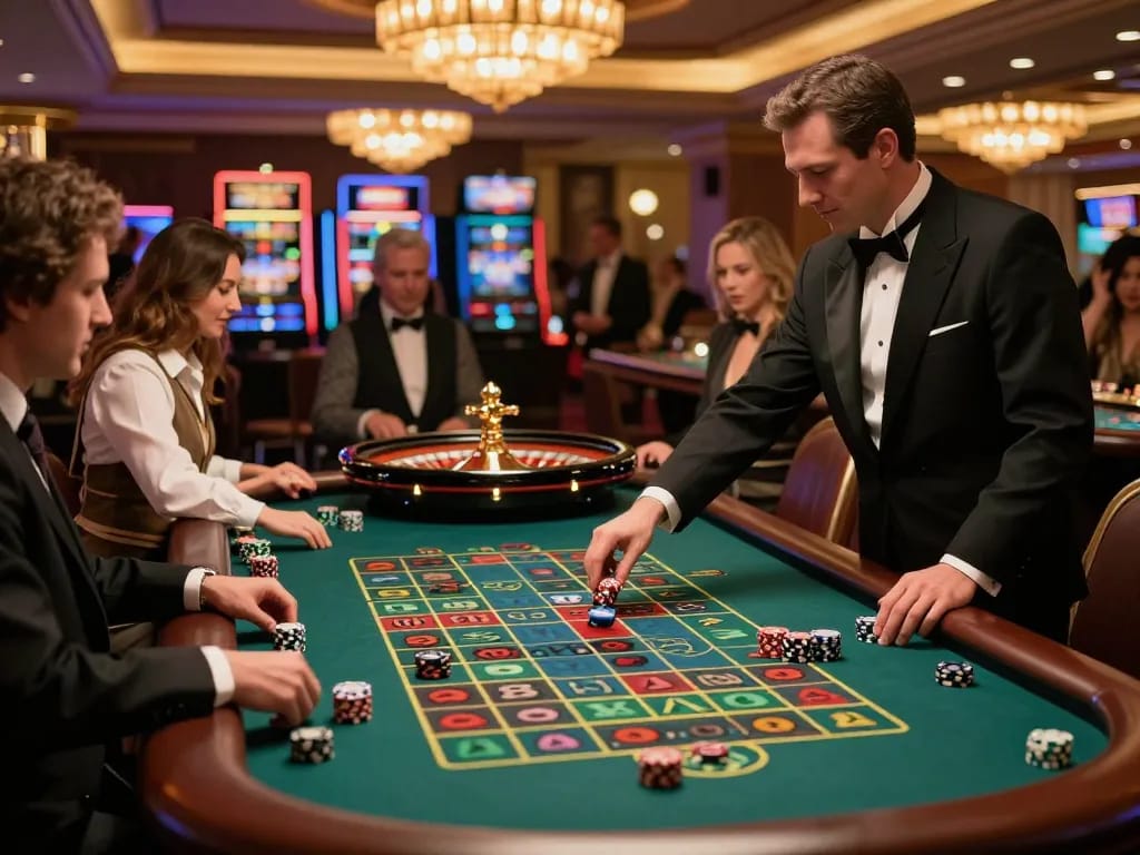 Witness the excitement of roulette gameplay at https://go8.agency/ with players placing their bets