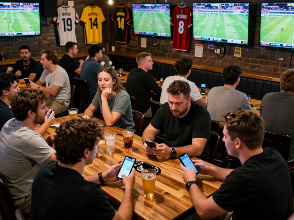 Engaging sports betting experience at fabet with fans placing wagers in a lively environment.