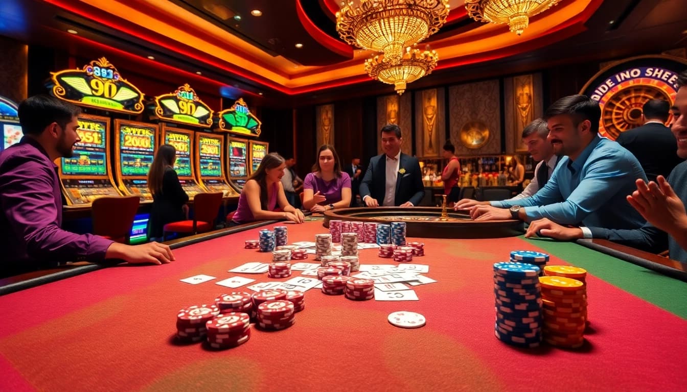 Experience the thrill of gambling at 888VI with vibrant casino tables and exciting games.