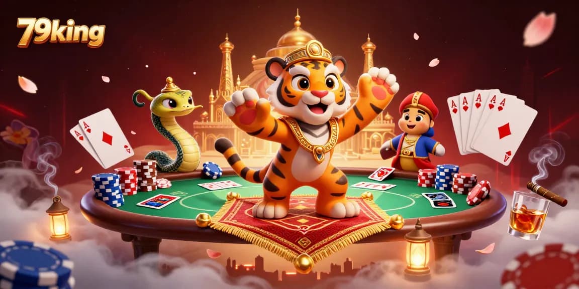 Experience thrilling bets at 79king's vibrant gaming scene with colorful poker elements and rich fantasy.