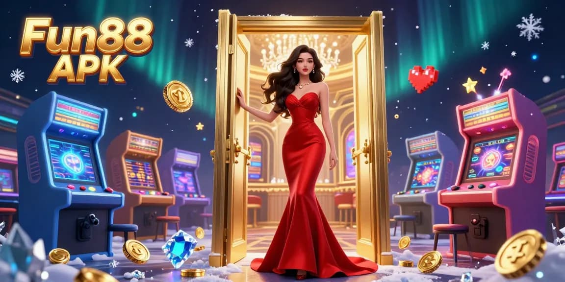 Experience gaming excitement with Fun88 APK in an elegant VIP casino scene.