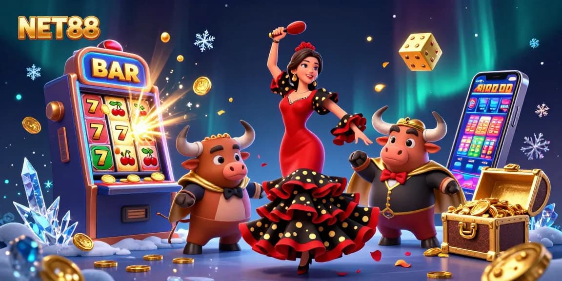 Engage with NET88's thrilling casino experience featuring vibrant elements from slots and gaming.