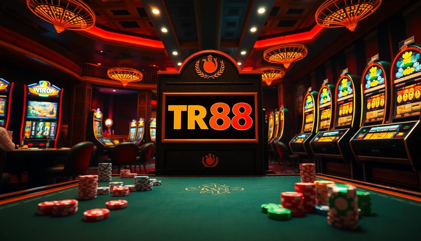 Experience thrilling gameplay at TR88 casino with vibrant slot machines and gaming excitement.