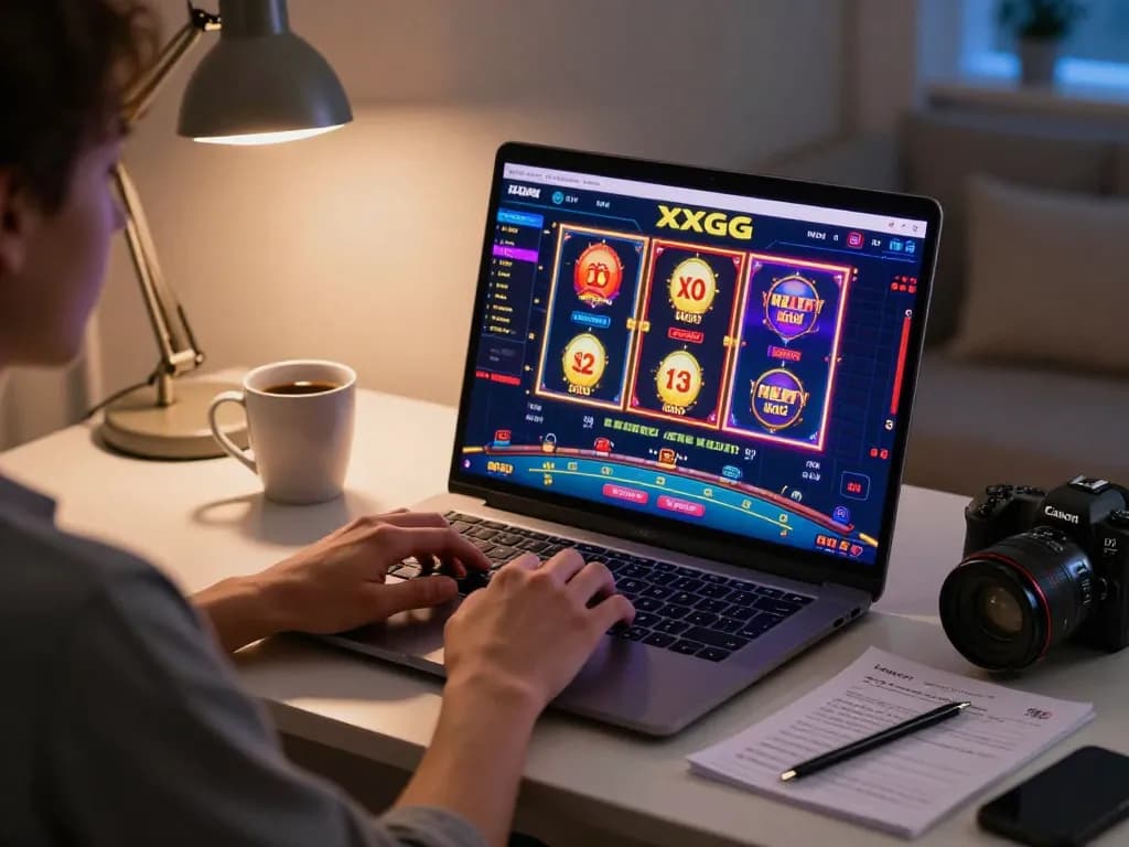 Engaging online gaming session on XXGG platform with a player focused on exciting casino games