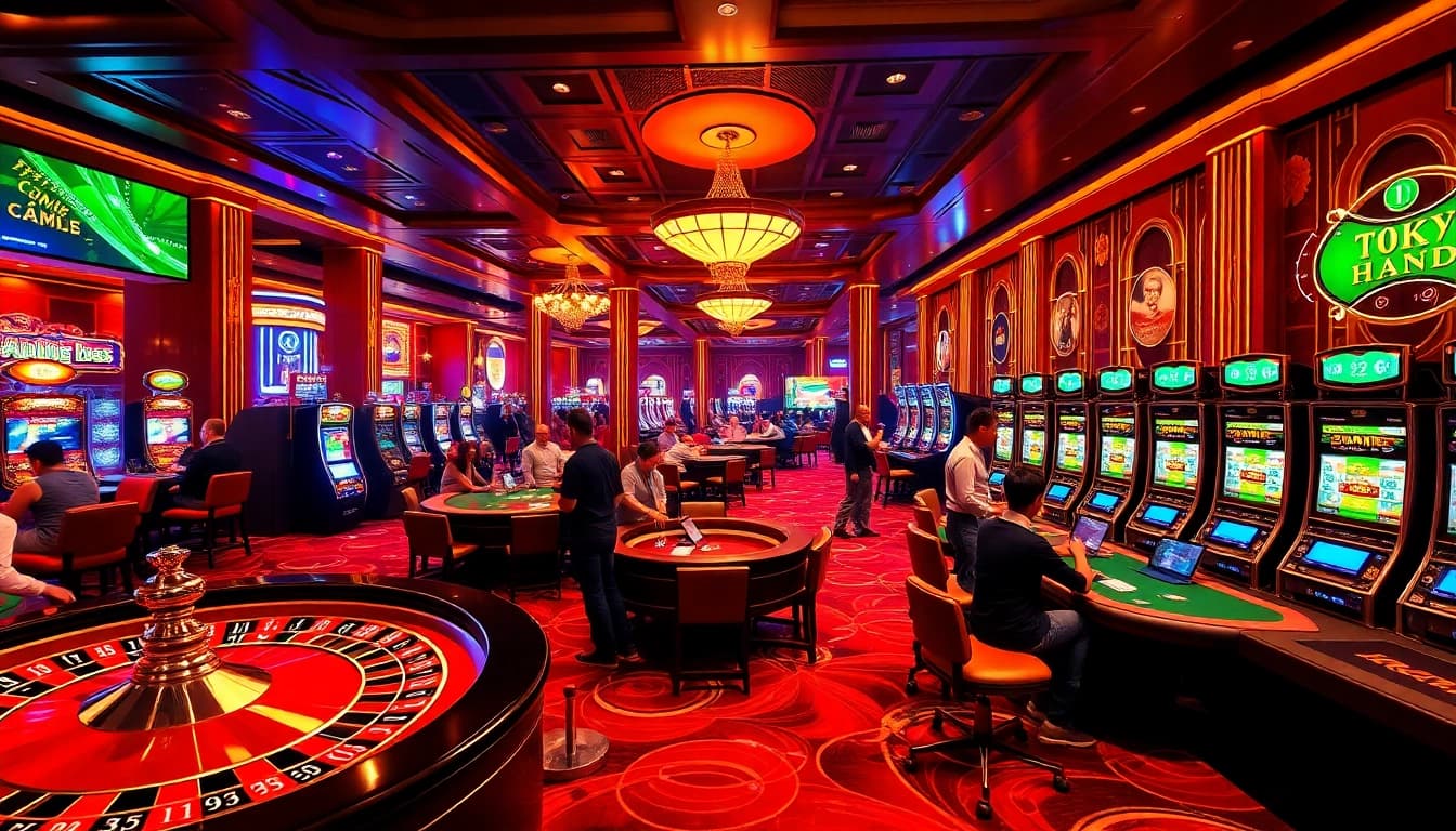 Experience the excitement of the kim88 game at a luxurious casino with vibrant gambling activities.