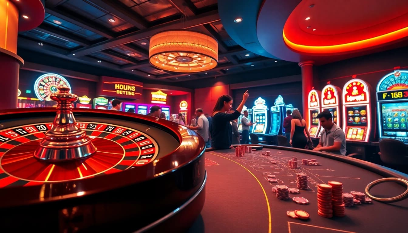 Experience excitement at the F168 casino with players celebrating wins and classic games in an inviting atmosphere.