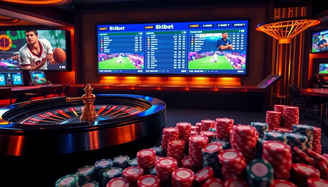 Experience the thrill of 8kbet with vibrant casino visuals and engaging betting interfaces.