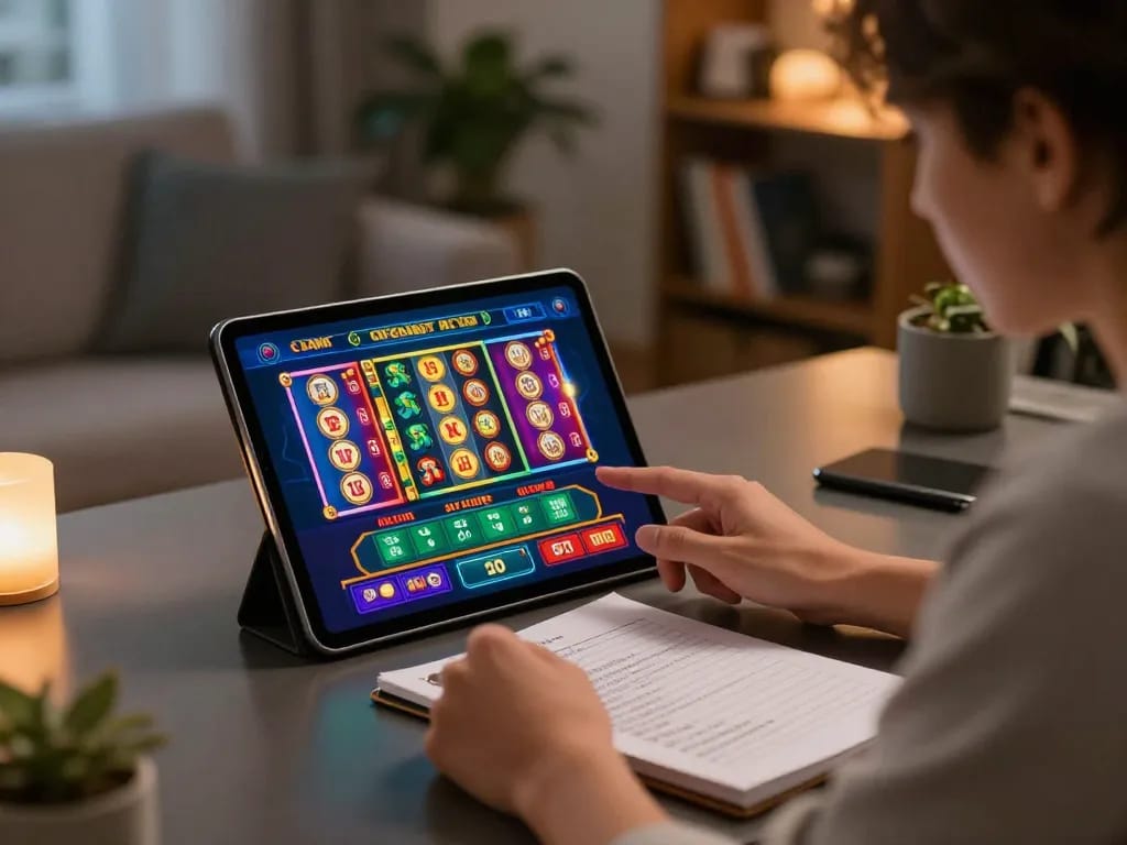 Engaging in online gaming strategies on 789WIN app from a cozy home setting.