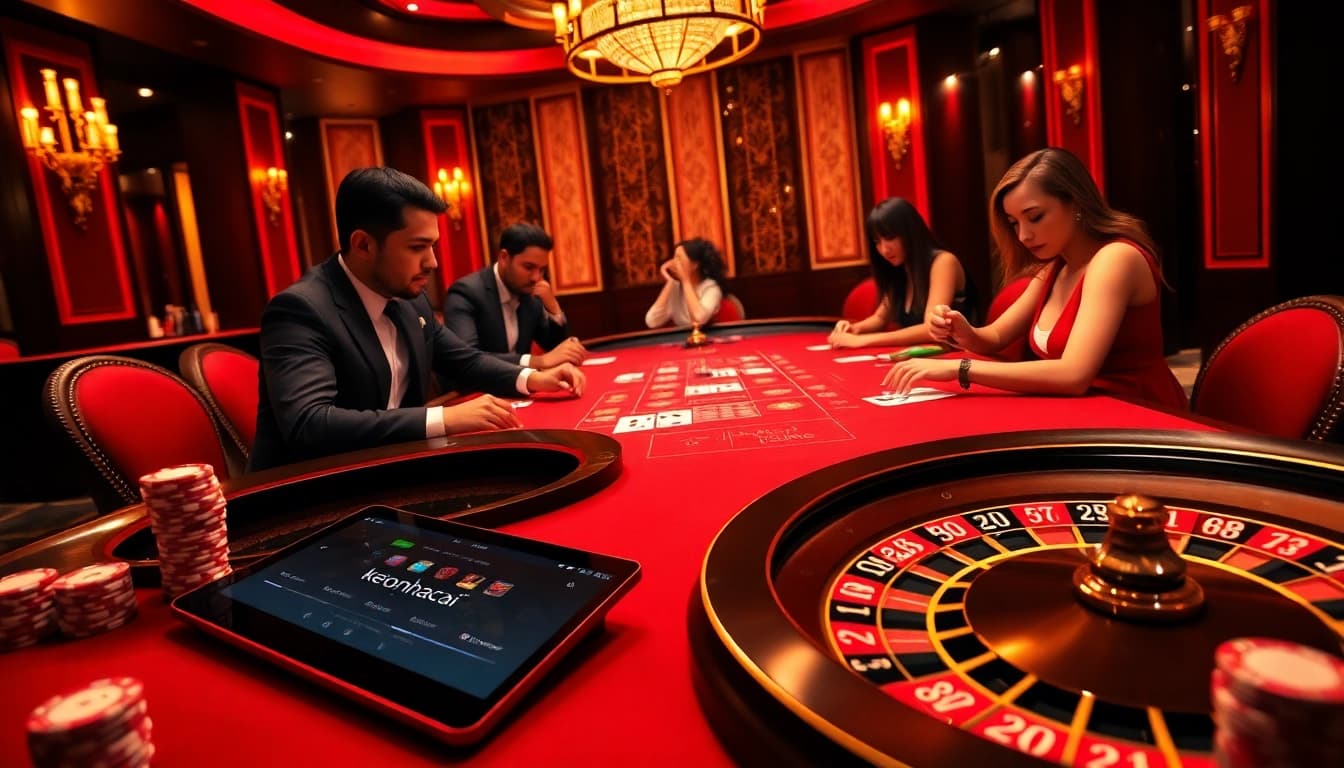 Experience excitement at a professional casino table with keonhacai betting slips and vibrant poker chips.